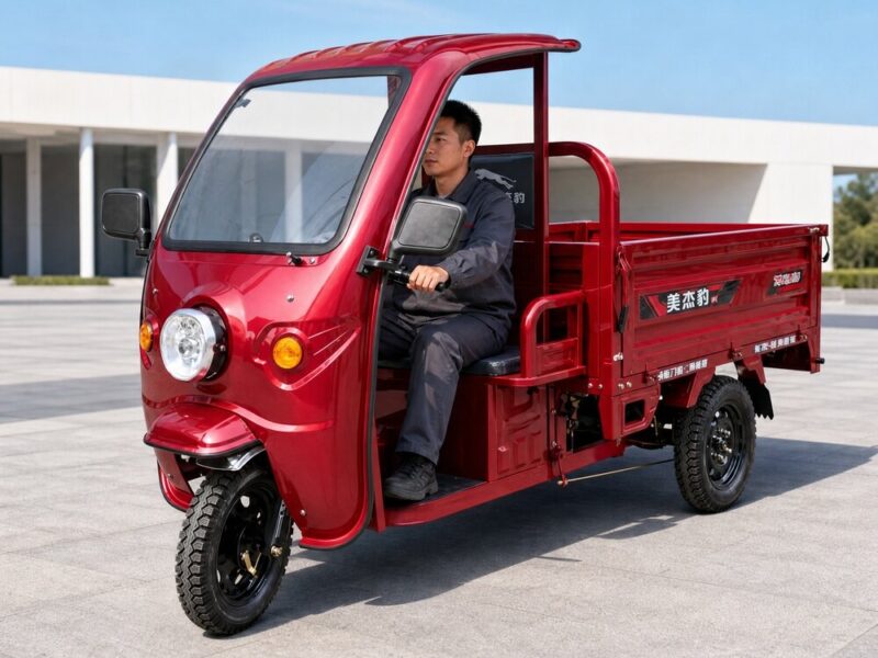60V 501-800W Electric Cargo Tricycle Open Body Steel Frame Three Wheel Utility Transport Vehicle 54km/h