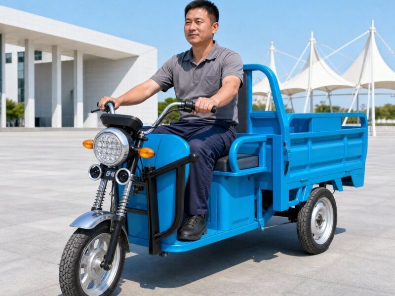 60V Electric Cargo Tricycle 501-800W Three Wheel Utility Transport Motorcycle Open Body 300-400kg Payload