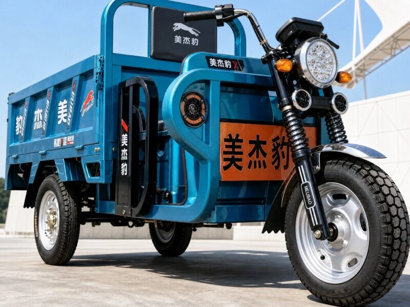 60V Electric Cargo Tricycle 801-1000W Open Body Three Wheel Utility Vehicle 400kg Payload Front Rear Disc Brakes