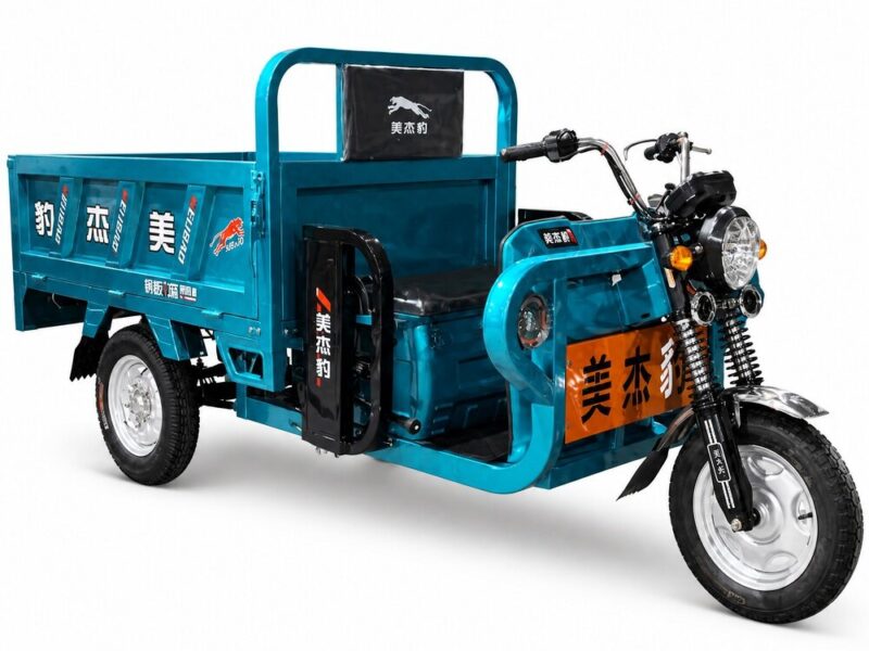 60V Electric Cargo Tricycle 801-1000W Open Body Three Wheel Utility Vehicle 400kg Payload Front Rear Disc Brakes