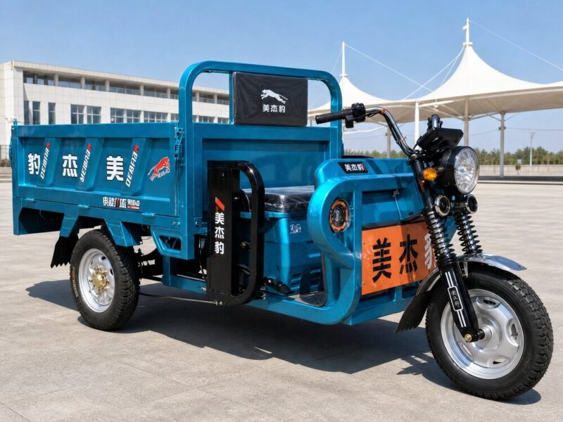 60V Electric Cargo Tricycle 801-1000W Open Body Three Wheel Utility Vehicle 400kg Payload Front Rear Disc Brakes