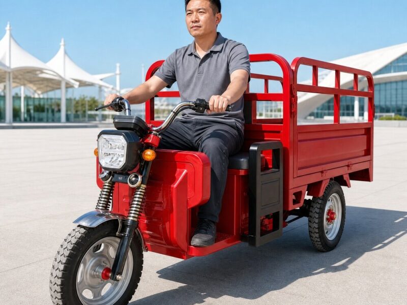 60V Electric Cargo Tricycle 801-1000W Three Wheel Utility Vehicle Open Body Transport