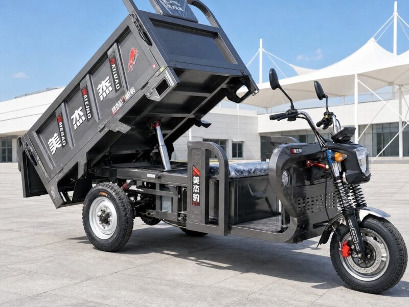 60V Electric Cargo Tricycle Dump Bed Open Body Three Wheel Utility Vehicle Commercial Transport