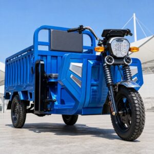 60V Electric Cargo Tricycle Open Body Three Wheel Utility Vehicle 90km Range 54km/h Front 375-12 Rear 400-12 Tires