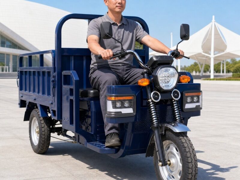 60V Electric Cargo Tricycle Over 1000W Open Body Three Wheel Freight Vehicle 54km/h 90km Range DOT