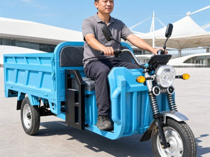 60V Electric Cargo Tricycle Over 1000W Open Body Three Wheeler 54km/h 90km Range Goods Transport