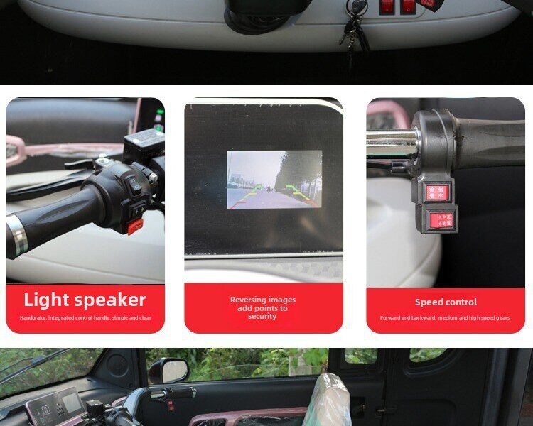 60V Electric Four Wheel Passenger Car Closed Body 4 Seat Transport Vehicle