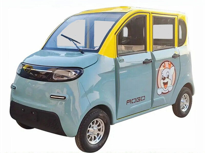 60V Electric Four Wheel Passenger Car Closed Body 4 Seat Transport Vehicle