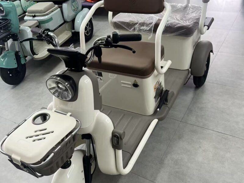 60V Electric Tricycle for Adults Seniors 3 Passengers Open Steel Frame 200kg Payload 50-70km Driving 50km/h Speed 3-5h Charging