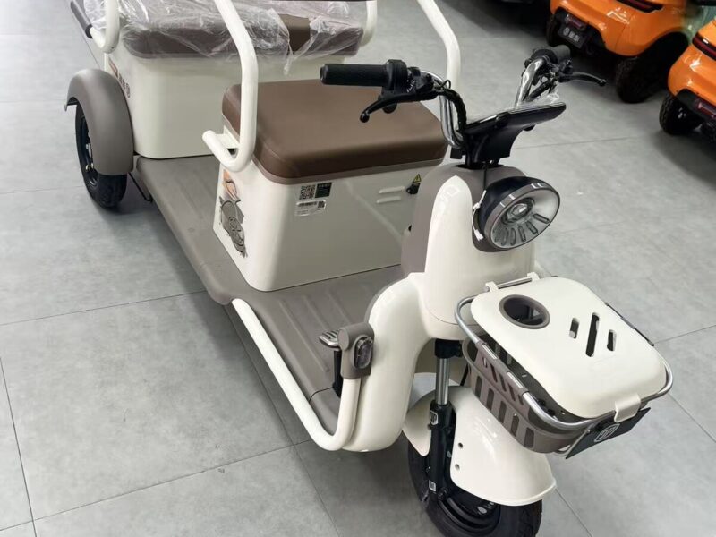 60V Electric Tricycle for Adults Seniors 3 Passengers Open Steel Frame 200kg Payload 50-70km Driving 50km/h Speed 3-5h Charging