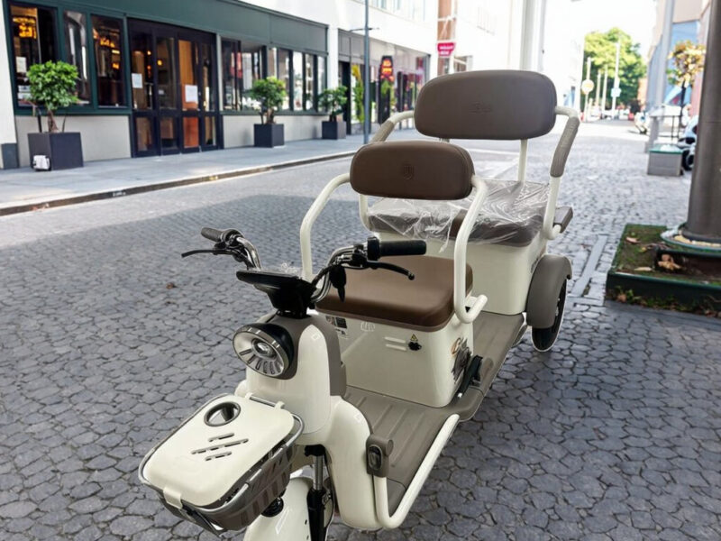 60V Electric Tricycle for Adults Seniors 3 Passengers Open Steel Frame 200kg Payload 50-70km Driving 50km/h Speed 3-5h Charging