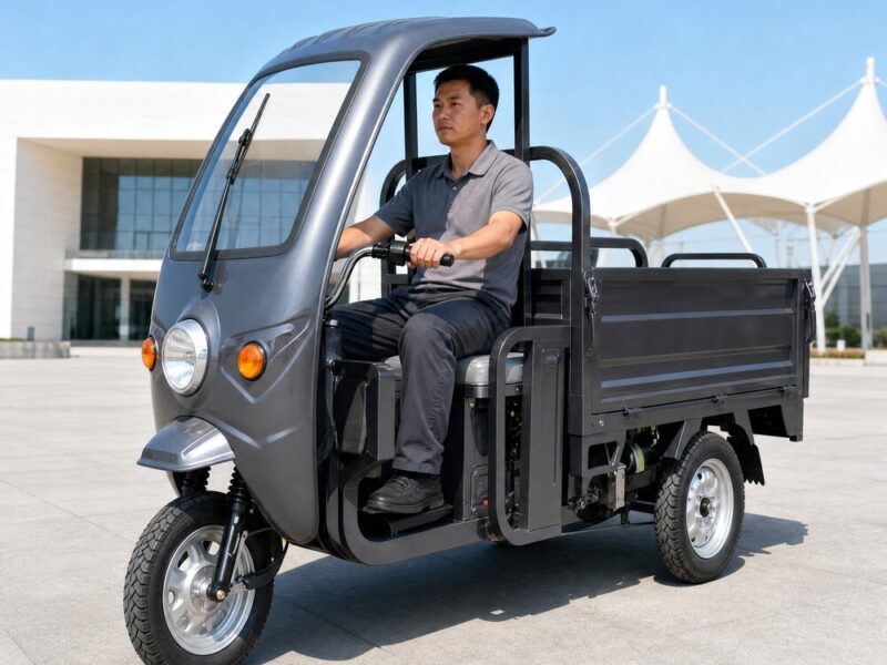60V High Power Electric Cargo Tricycle Open Three Wheel Utility Vehicle 45km/h Speed