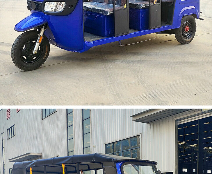 60V Open Electric Passenger Tricycle 501-800W Three Wheel Rickshaw 14 Inch Disc Brake Urban Transport