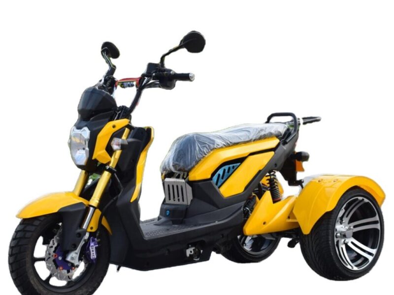 72V Electric 3-Wheel 2-Passenger Tricycle Scooter Open Body Design High-Speed 1500W Powerful Performance Disc Brakes CE