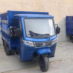 9 Wheel Tricycle High-Sided Gasoline Heavy-Duty 300cc 350cc Petrol Engine with One-piece Molded Cab Motorized Cargo Tricycle