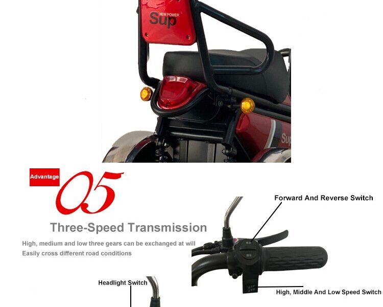 Adult 1000 Watt Electric Tricycle 3-Wheel Open Body Available in 48v and 60v Cheap Alternative to Traditional Bicycles