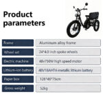 All Terrain Electric Tricycle Fat Tire 3 Wheel Bike for Adults Snow Beach Mountain Off Road Riding - image 3