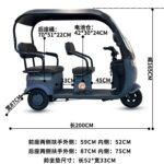 Aluminum Electric Tricycle with Rear Hub Motor and Shed 3-Wheel Design Power Supply From Lead-Acid Battery - image 3