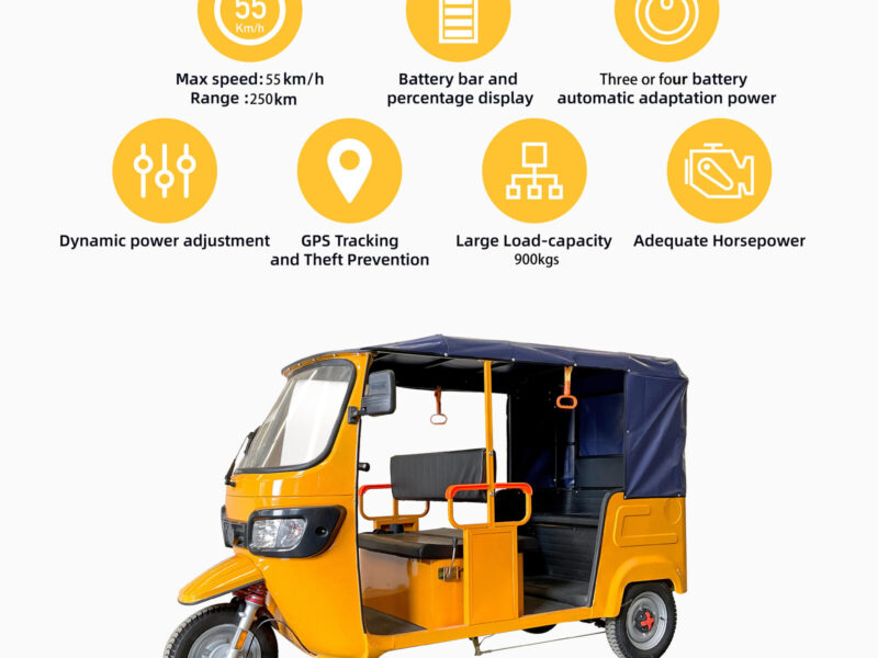 Asia and Africa Markets Passenger Vehicles 6-seater Passenger Tricycle Taxis Tuk-tuks Bajaj 3-wheel Electric Tricycles