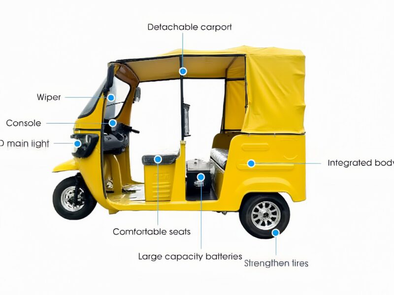 Asia and Africa Markets Passenger Vehicles 6-seater Passenger Tricycle Taxis Tuk-tuks Bajaj 3-wheel Electric Tricycles