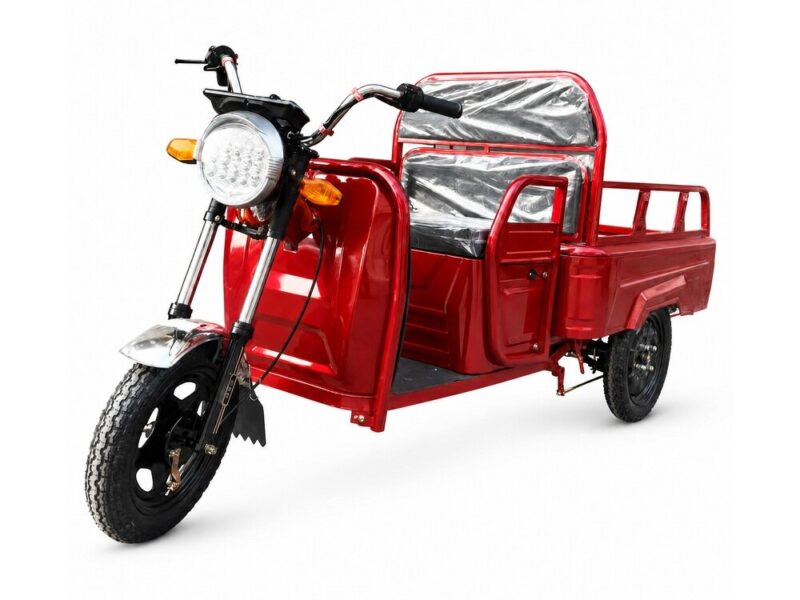 Cargo Electric Tricycle Open Three Wheel Transport Vehicle Two Person Carrier 351-500W 60V 300-12 Tires