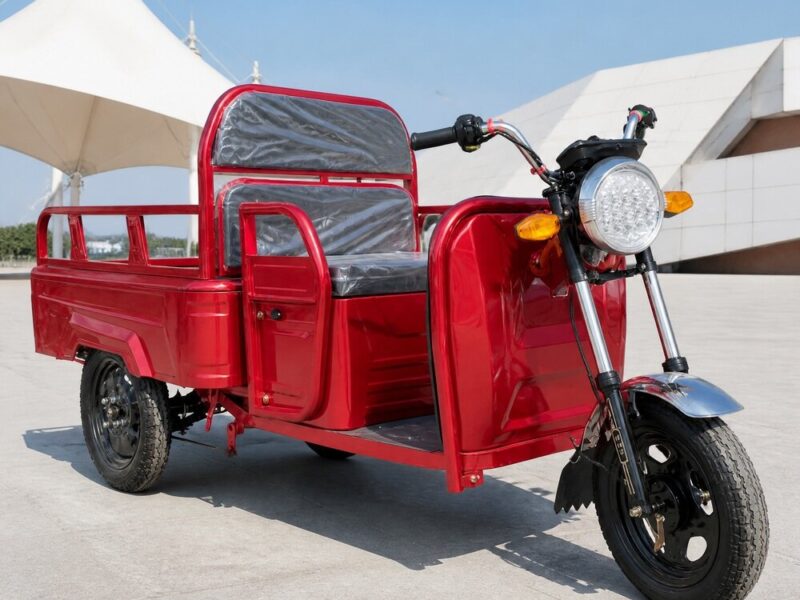 Cargo Electric Tricycle Open Three Wheel Transport Vehicle Two Person Carrier 351-500W 60V 300-12 Tires