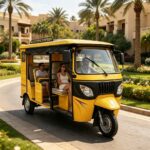 Chinese Factory Wholesale Motorized Open Body 200cc Gasoline Tuk Tuk Petrol Business Taxi Three Rows Seats Passenger Tricycle - image 2