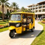 Chinese Factory Wholesale Motorized Open Body 200cc Gasoline Tuk Tuk Petrol Business Taxi Three Rows Seats Passenger Tricycle - image 4