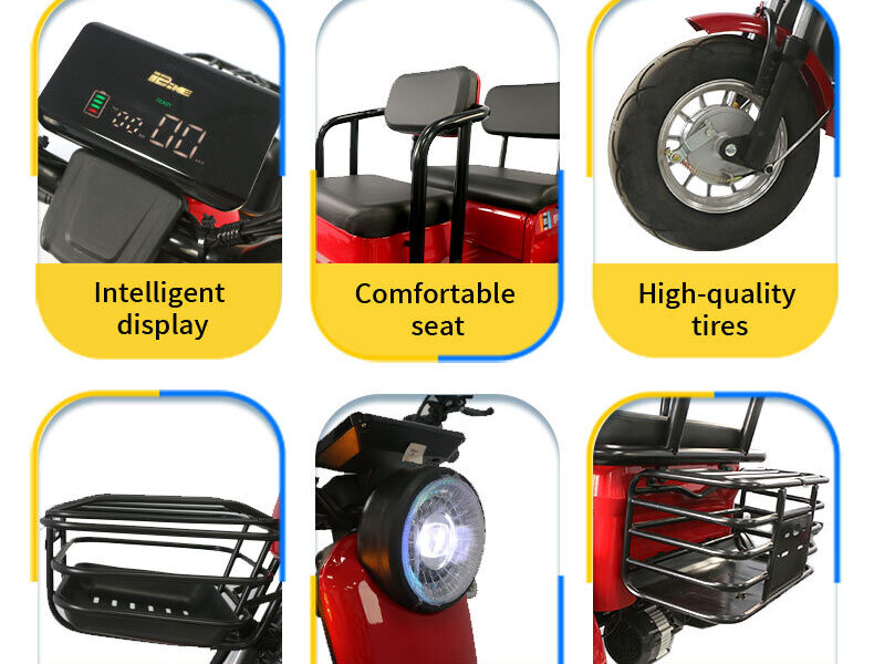 Chinese-Made Electric Tricycle New Energy Three-Wheel High Speed Open Body 60V Voltage