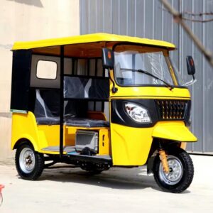 Comfortable Seats Closed Body 6 Passengers High Payload Fuel Powered Gasoline Tuk Tuk Petrol Three Wheeled Motorcycle