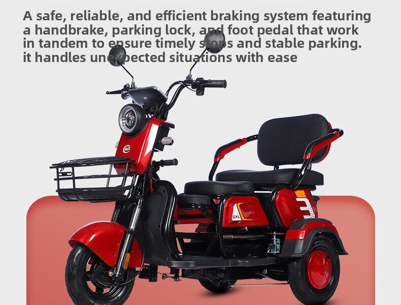 Electric Tricycle Adults Small Cargo Model Elderly Open 500W Power 100-200kg Payload 50-70km Range