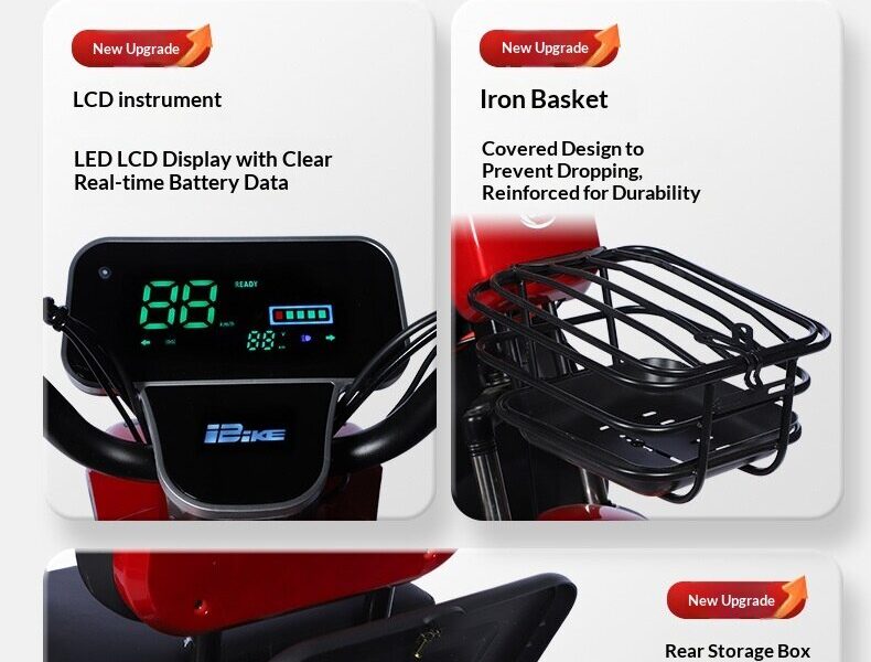 Electric Tricycle Adults Small Cargo Model Elderly Open 500W Power 100-200kg Payload 50-70km Range