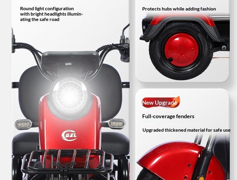 Electric Tricycle Adults Small Cargo Model Elderly Open 500W Power 100-200kg Payload 50-70km Range