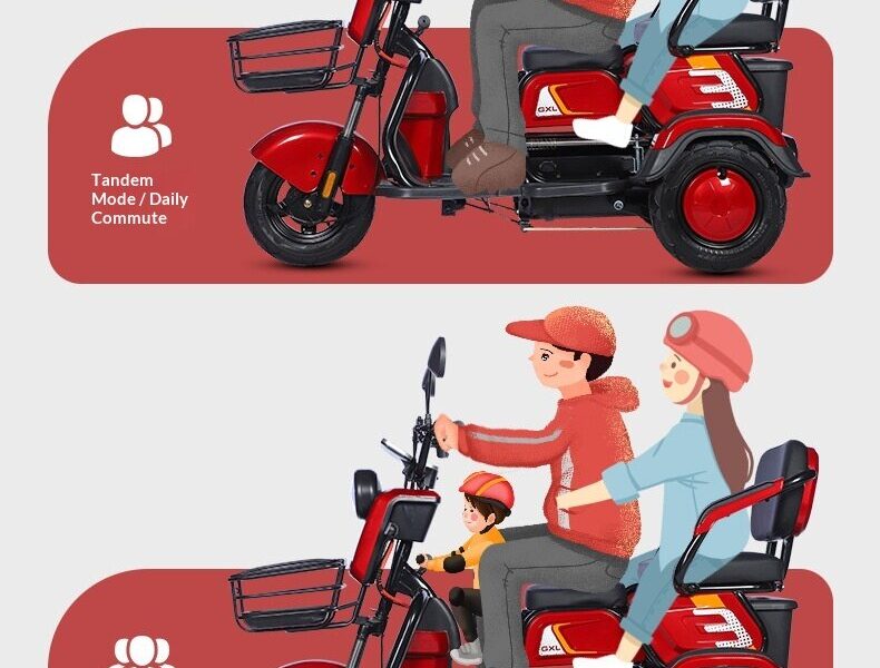 Electric Tricycle Adults Small Cargo Model Elderly Open 500W Power 100-200kg Payload 50-70km Range