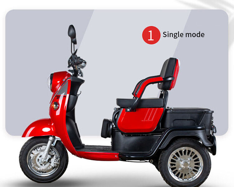 Electric Tricycle Scooter High Quality 60V 1000W+ 25km/h Low-Speed 70km Lithium Power Three Wheels Open Body Adults 400kg