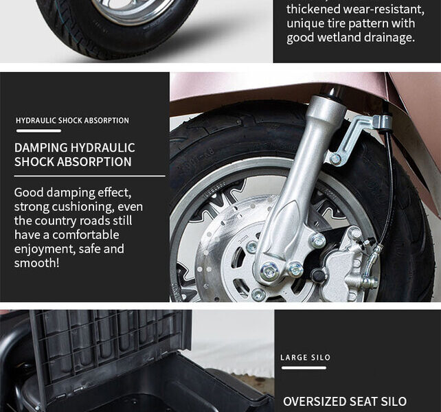 Electric Tricycle Scooter High Quality 60V 1000W+ 25km/h Low-Speed 70km Lithium Power Three Wheels Open Body Adults 400kg