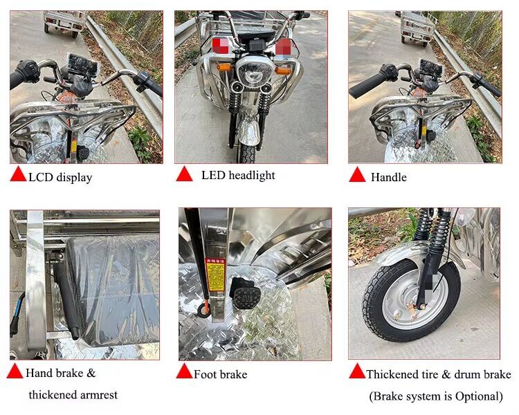 Factory Customized Electric Truck Household Adult Cargo Motorcycle Closed 4 Doors Spacious Electric Tricycles Agricultural Trike