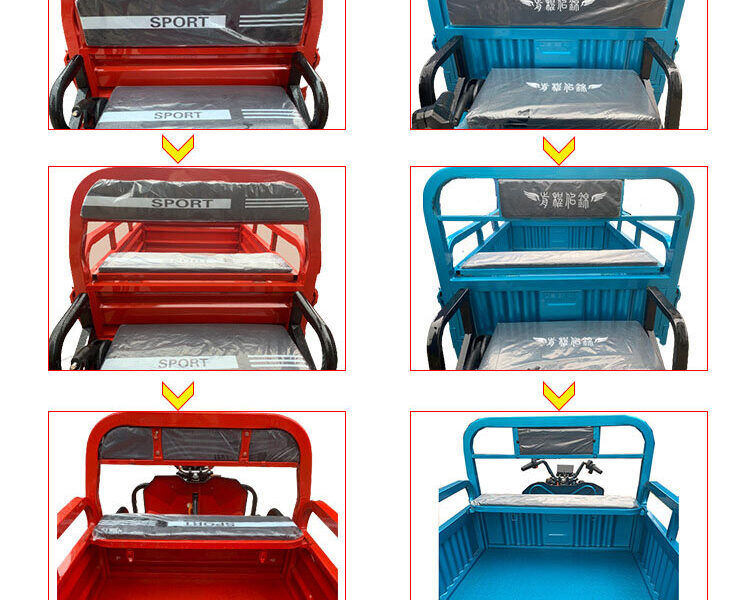 Factory Customized Electric Truck Household Adult Cargo Motorcycle Closed 4 Doors Spacious Electric Tricycles Agricultural Trike
