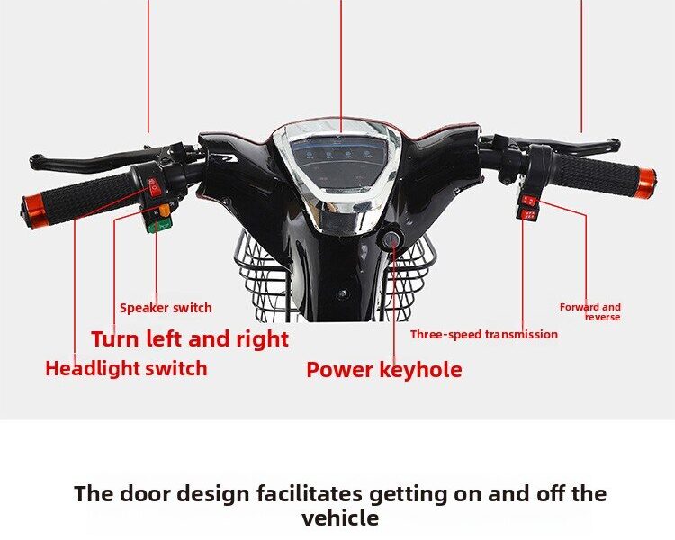 Factory Direct 1000W 72V 300kg Load Carbon Steel Cargo & Passenger Dual-use Electric Tricycle for Elderly Pick-up & Mobility