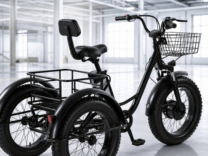 Factory Direct 48V 500W All-Terrain Dual Basket Steel Pedal Assist 20 Inch Fat Tire Electric Tricycle for Cargo Delivery