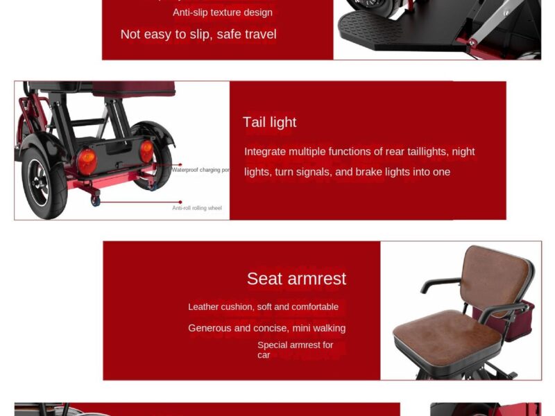 Factory Direct Adult Leisure Mini Electric Tricycle 3 Speed 48V Lithium Battery Brushless Motor Folding Design Commuter Vehicle