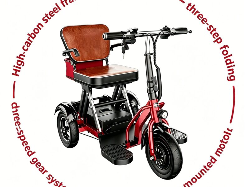 Factory Direct Adult Leisure Mini Electric Tricycle 3 Speed 48V Lithium Battery Brushless Motor Folding Design Commuter Vehicle