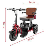 Factory Direct Adult Leisure Mini Electric Tricycle 3 Speed 48V Lithium Battery Brushless Motor Folding Design Commuter Vehicle - image 4