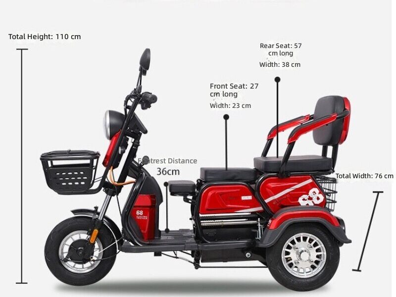 Factory-Direct: Dual-Purpose Electric Tricycle Two-Seater Personal Mobility Vehicle for Both Children and Adults