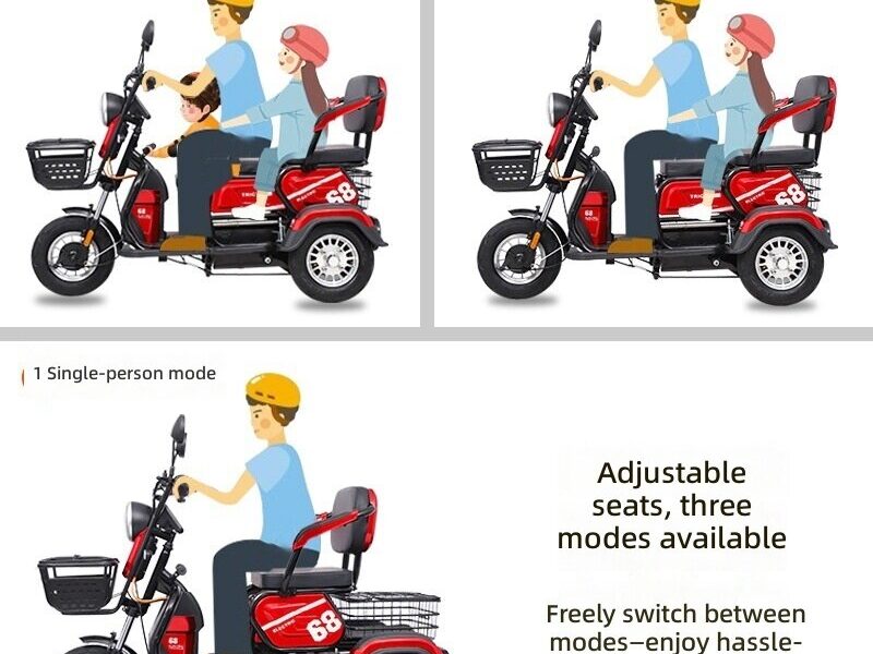 Factory-Direct: Dual-Purpose Electric Tricycle Two-Seater Personal Mobility Vehicle for Both Children and Adults