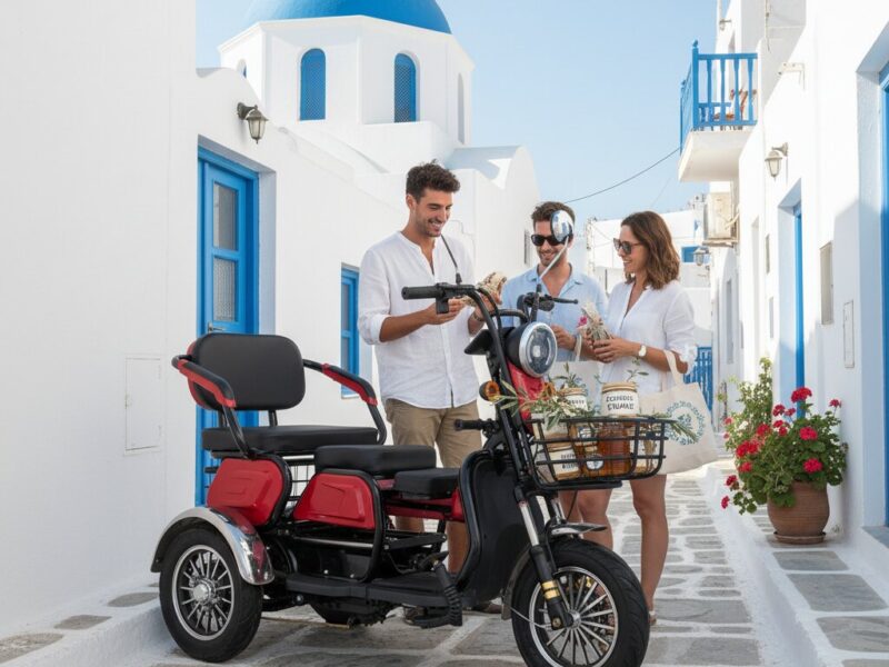 Factory Direct Foldable Electric Trike for Grocery Shopping and Market Errands With Front and Rear Baskets Electric Tricycle
