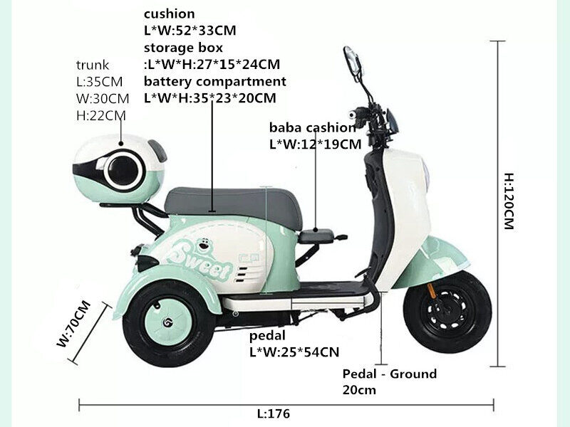 Factory Direct Sales of a New Type of Leisure Electric Tricycle. the Battery Is Priced for High-power Electric Tricycles