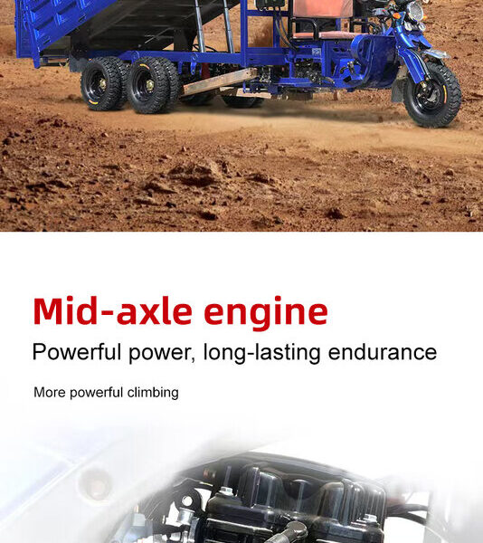 Factory Wholesale 9 Wheels Cargo Dump Tricycle Motorcycle 300CC or 350CC Gasoline Fuel Power Open Body Types for Cargo Use