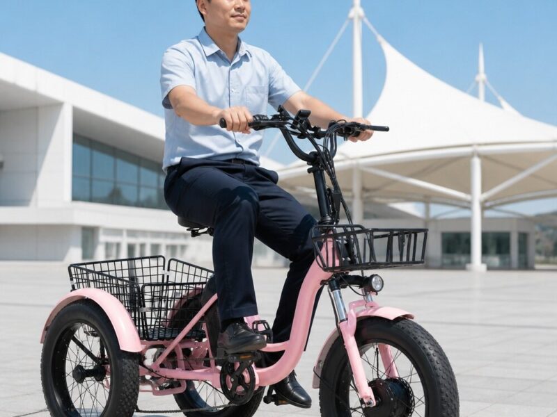 Fat Tire Electric Tricycle for Adults, 24-inch Pedal Assist 3 Wheel Bike, Lithium Powered E-trike for Snow and All-terrain