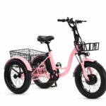 Fat Tire Electric Tricycle for Adults, 24-inch Pedal Assist 3 Wheel Bike, Lithium Powered E-trike for Snow and All-terrain - image 6
